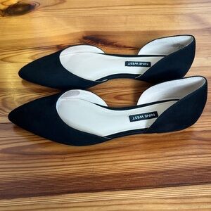 NWOT Nine West Black Starship Suede Flats size Women’s 8